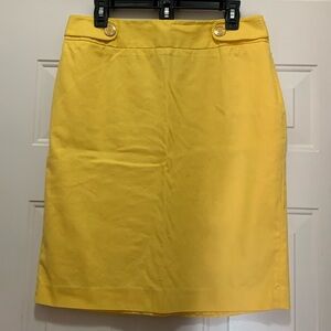 Rafaella yellow size 10 cotton pencil skirt